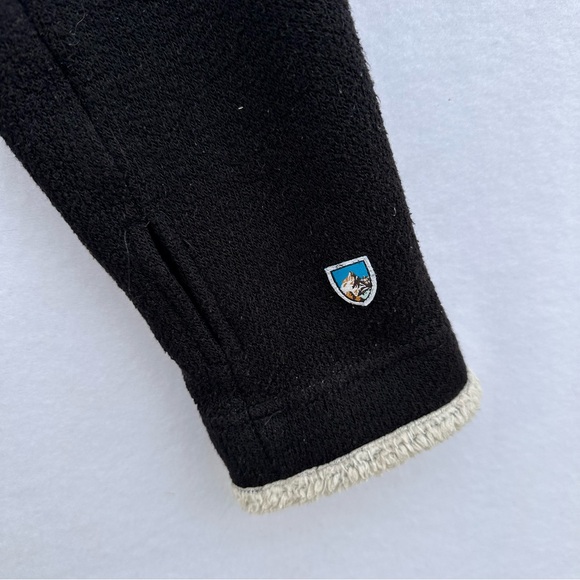 Kuhl Womens Alfpaca Fleece Full Zip Hoodie Jacket XLarge Black Thumb Holes - Picture 3 of 8